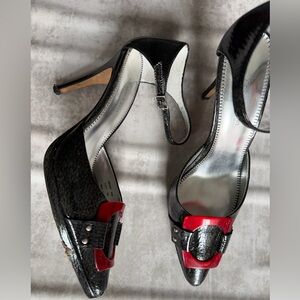 Calvin Klein Black and Red Heels Size 6.5